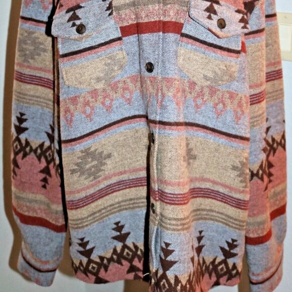 Women's Aztec Print Shacket Jacket XXL  Multicolor Casual Western Casual - Picture 2 of 16
